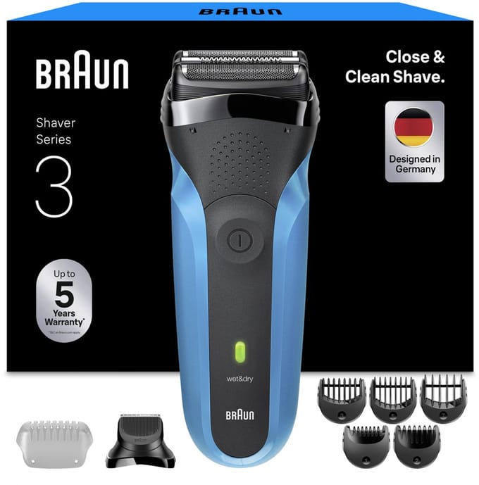 Braun Series 3 Elektrisch Scheerapparaat - Nat & Droog Gebruik - 310BT - Blauw