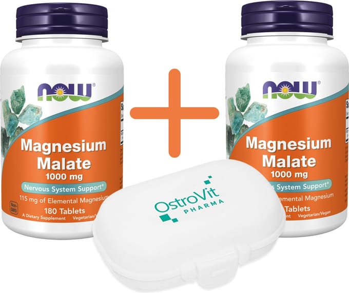 Now Foods - Magnesium Malate 1000mg - 360 Tabletten - Pill box