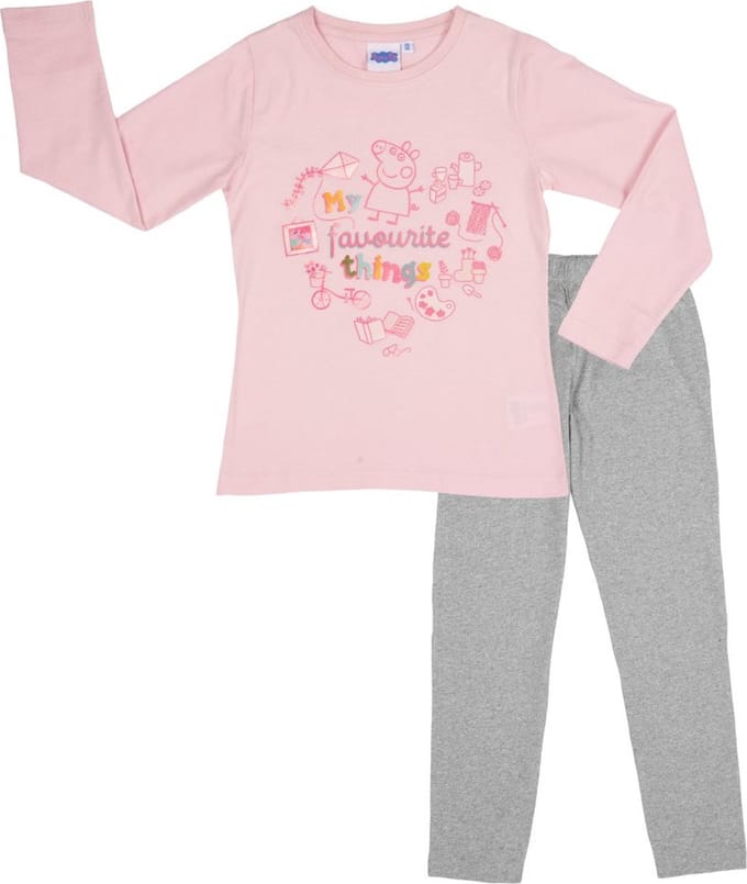 Peppa Pig Pyjama - Katoen - Roze /Grijs - Maat 98/104