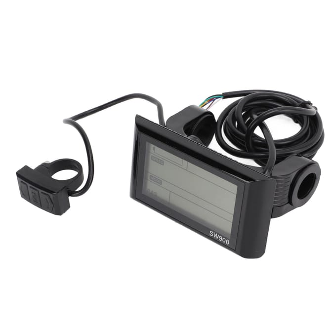 Elektrische Fiets SW900 Display met 36V 48V Aansluiting Duurzaam Elektrische Fiets LCD-Display black