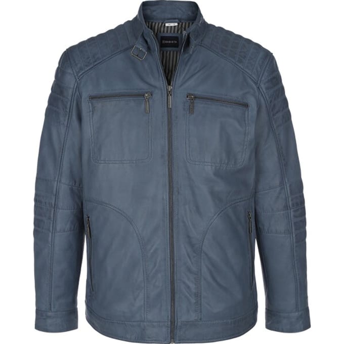 Babista herren Leren Jack - 48 - blauw - Plus Size