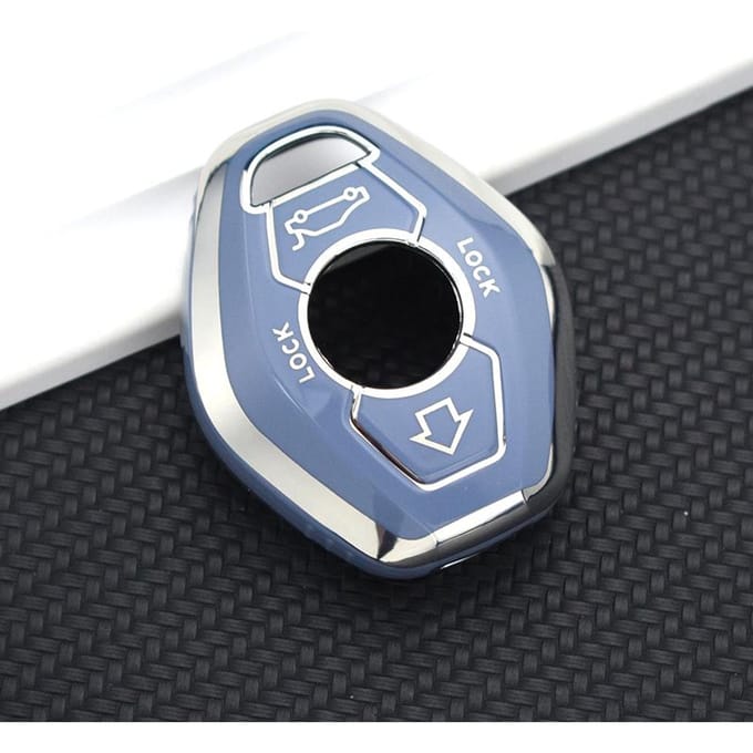 Coque TPU Porte-clés Pour Bmw X5 E53 X3 F83 E46 E39 E38 E60 E63 E61 E64 Série 3 5 7 330I Z3 Z4 E85 E86 M5 325I Housse Étui pour Clé de Voiture gray
