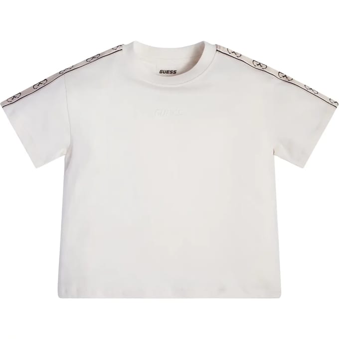 Guess Girls Logo Shirt Creme - Maat 152