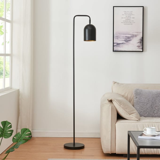 Staande lamp Barnard vloerlamp 158,5 cm zwart E27 lux.pro