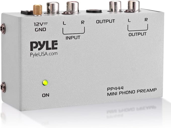 Mini Phono Voorversterker - Audiop Voorversterker voor Platenspelers met RCA Input & Output