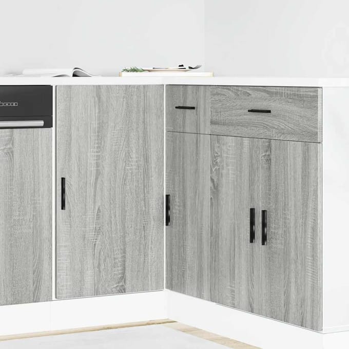 vidaXL - Onderkast - Lyon - bewerkt - hout - grijs - sonoma - eikenkleurig