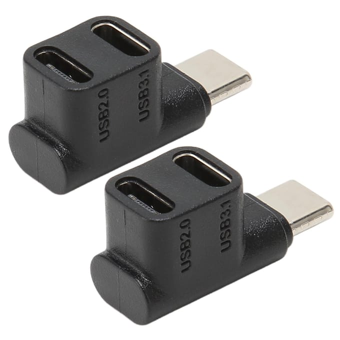 2 stuks 1 naar 2 USB C 3.1 90 graden hoekadapter 10 Gbps USB 3.1 Type C mannelijk naar USBC 3.1 USB C 2.0 dubbel