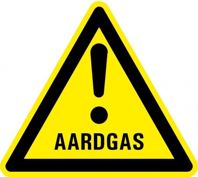 Waarschuwingsbord let op aardgas 400 mm