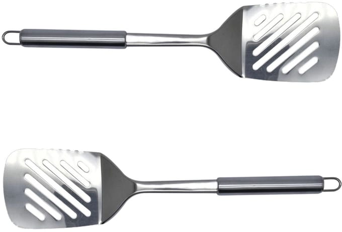 Set van 2 geperforeerde roestvrijstalen keukenspaten 33 cm Fackelmann Elemental