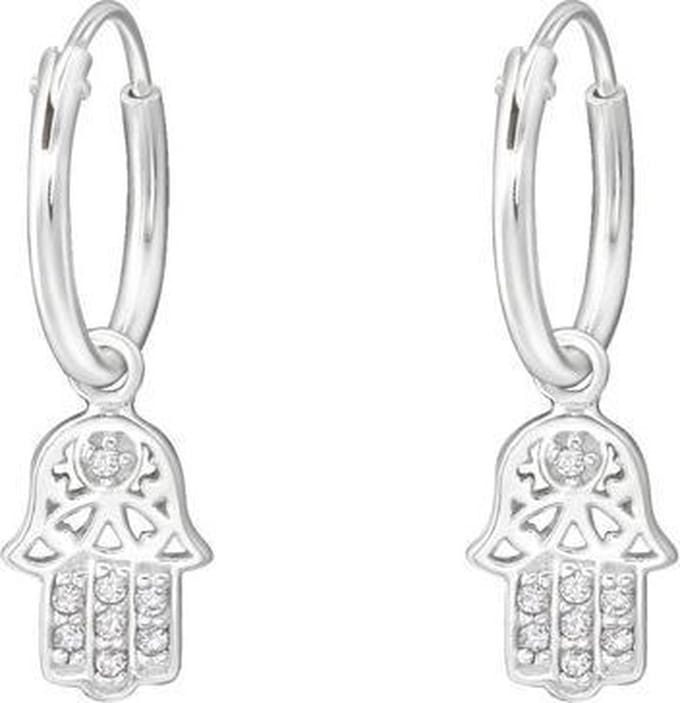 Amanto Oorbellen Burak - 925 Zilver E-Coating - Fatima - 7x21mm