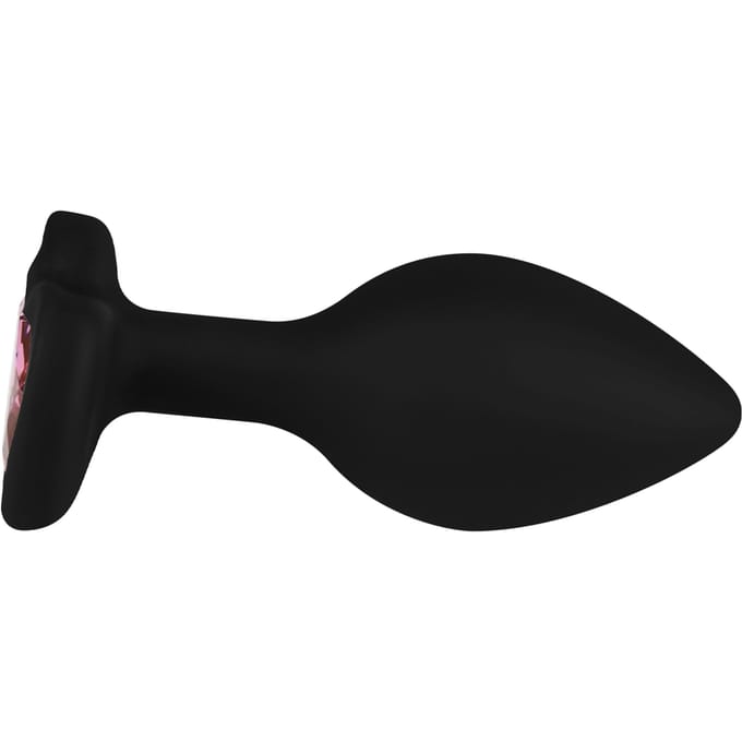 Siliconen anale plug met decoratieve kristalsteen, 7 cm