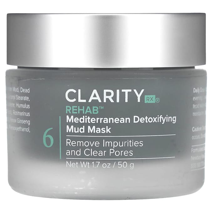 ClarityRx, Rehap, Mediterranean Detox Mud Mask, 1.7 oz (50 g) gray