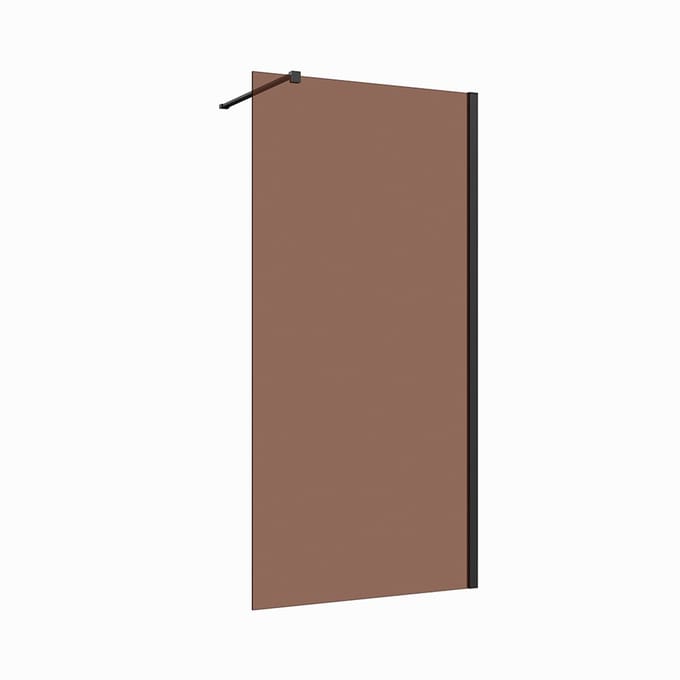 Inloopdouche 70x200 8mm Nano glas mat zwart serie Silvio bronsglas