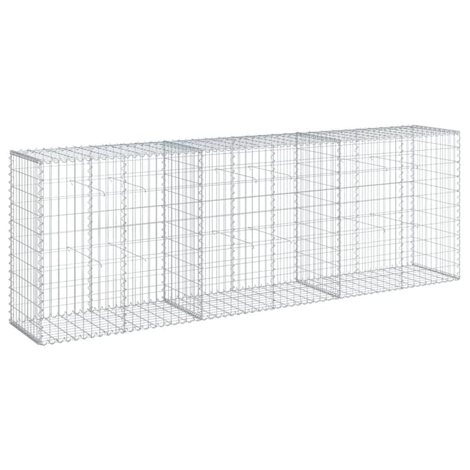 vidaXL - Schanskorf - 300x50x100 - cm - gegalvaniseerd - ijzer - zilverkleurig