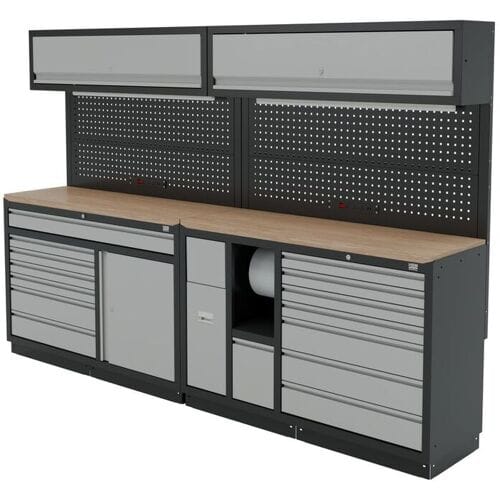 HBM modulair werkplaatssysteem 10-delig, zwart, grijs