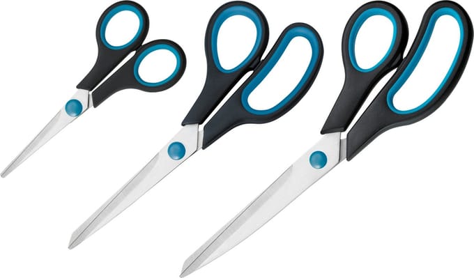 Westcott scharenset - 14 / 20,1 / 24,8 cm - Easy grip - RVS - AC-E90027