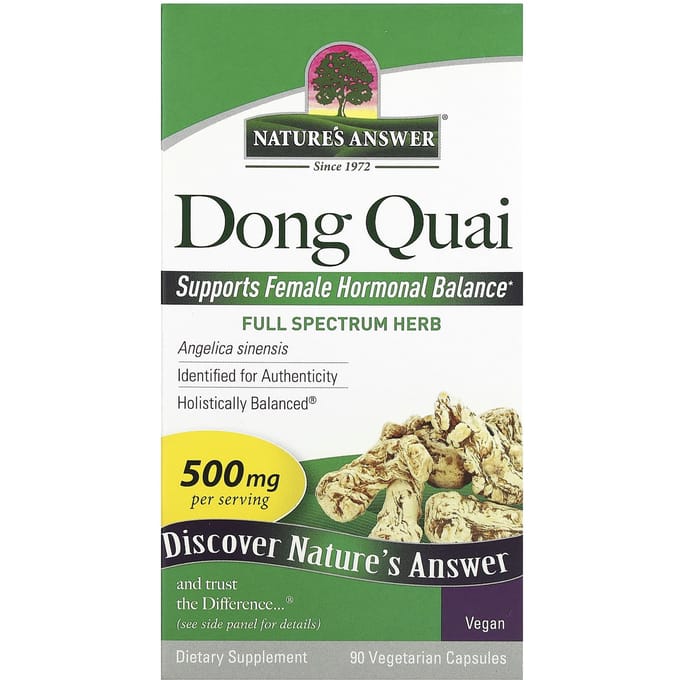 Nature'S Answer, Angelica, 500mg, 90 Plantaardige Capsules