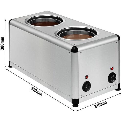 GGM Gastro Schokoladenschmelzgerät - 2x 7 Liter - 1 kW Zilver