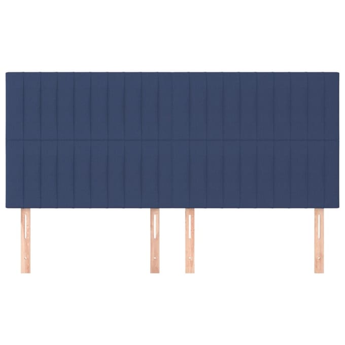 vidaXL - Hoofdbord - blauw - 180x5x118/128 - cm - stof