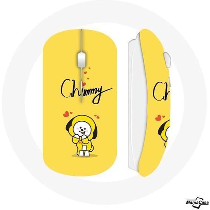 Souris Sans Fil - BTS - BT21 Chimmy - Jaune - Compatible Mac et PC - USB wifi
