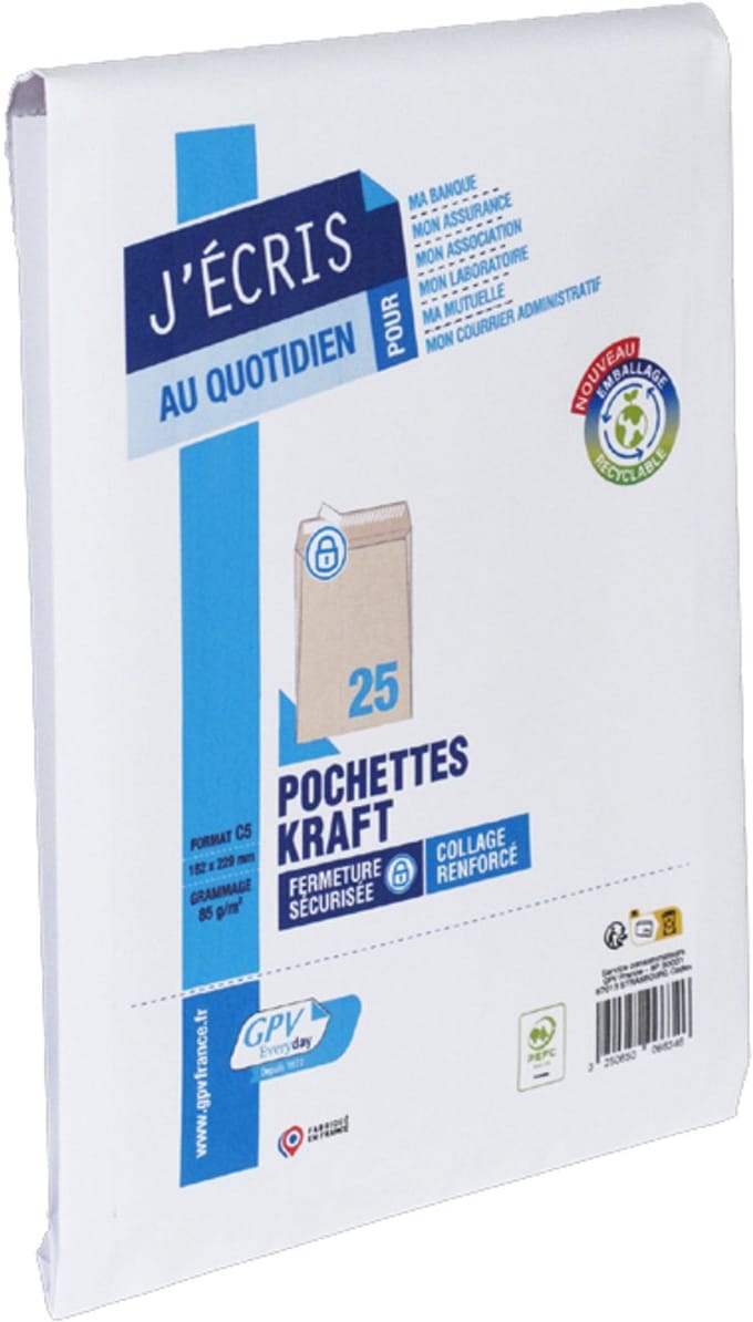 Verzendzakken C4, 229 x 324 mm, bruin kraftpapier