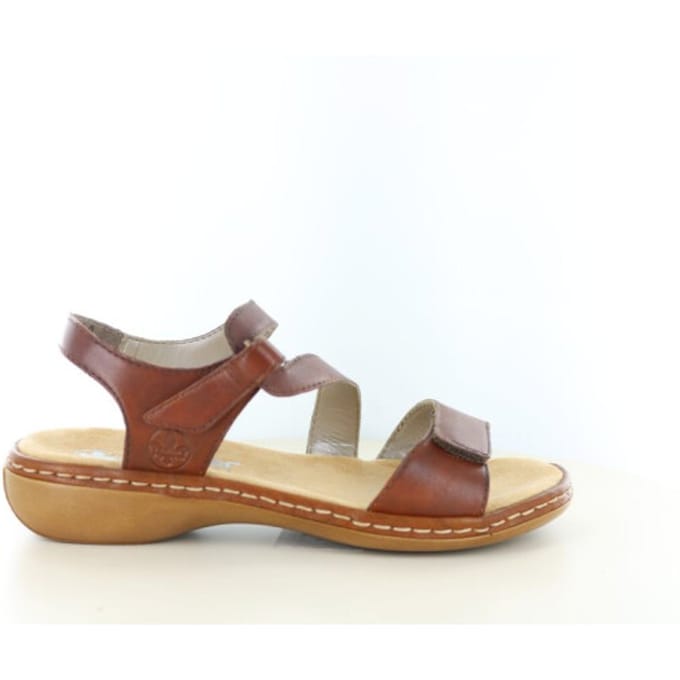 Rieker Dames sandalen Sandalen Plat - cognac - Maat 42
