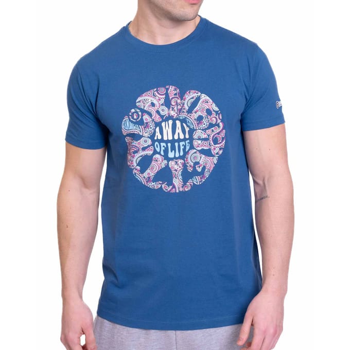 Lambretta Heren SS24 Paisley Rund T-Shirt (Donkerblauw)