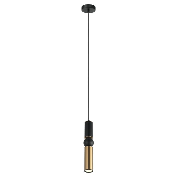 Moderne hanglamp ISIDORA PND-14290-1-BK-BRO - Zwart/Brons