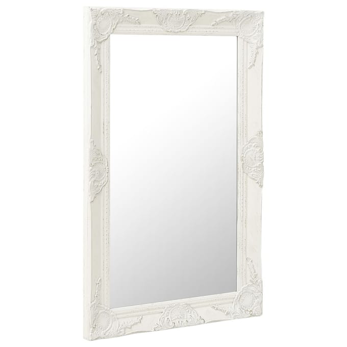 vidaXL - Wandspiegel - barok - stijl - 50x80 - cm - wit
