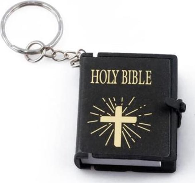 Holy Bible sleutelhanger zwart