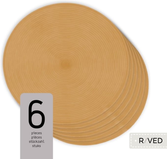 Raved Placemats - Set van 6 Stuks - Maja - Taffy - Rond - Kunststof - Eettafel - Onderlegger - Waterafstotend