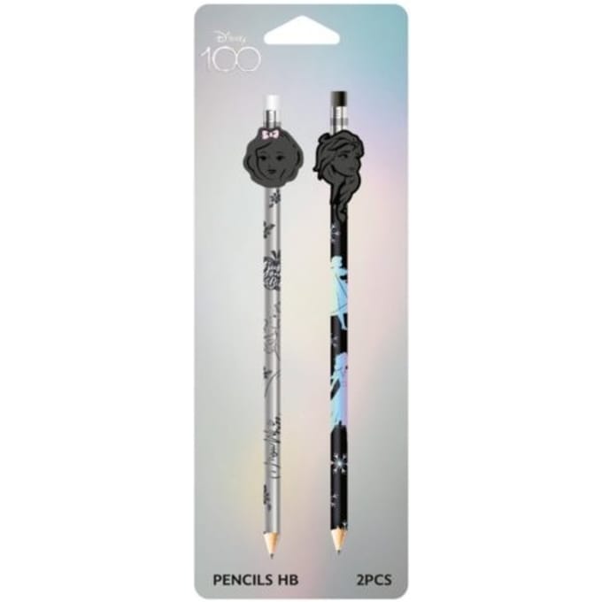 Disney 100 opal collection sneeuwwitje & alice - potlood met gum 2 stuks