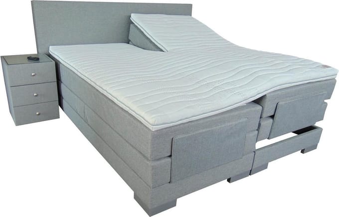 Slaaploods.nl Cool - Elektrische Boxspring inclusief matras - 90x200 cm - Grijs