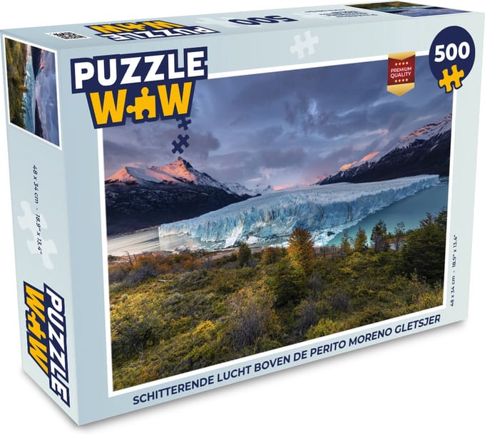 Puzzel Schitterende lucht boven de Perito Moreno gletsjer - Legpuzzel - Puzzel 500 stukjes