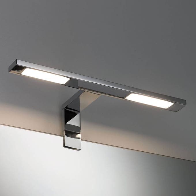 Galeria LED-spiegellamp Hook IP44 2700K 2x280lm 230V 2x3,2W Chroom