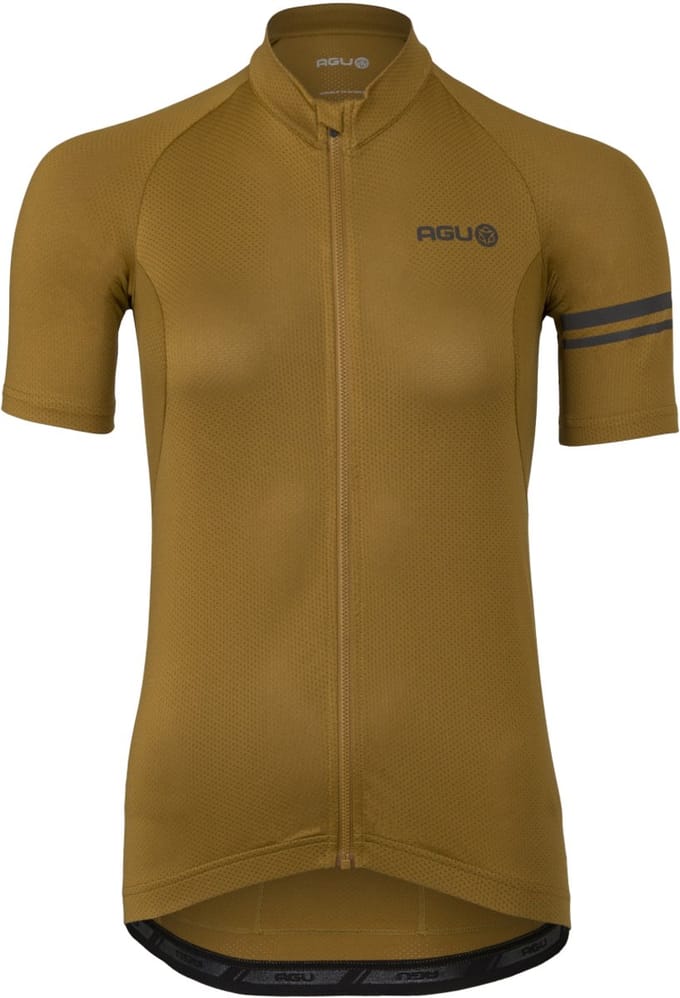 agu Core Fietsshirt Dames Korte Mouwen - Armagnac - Drie achterzakken - YKK-rits over de hele lengte - Sneldrogend interlock