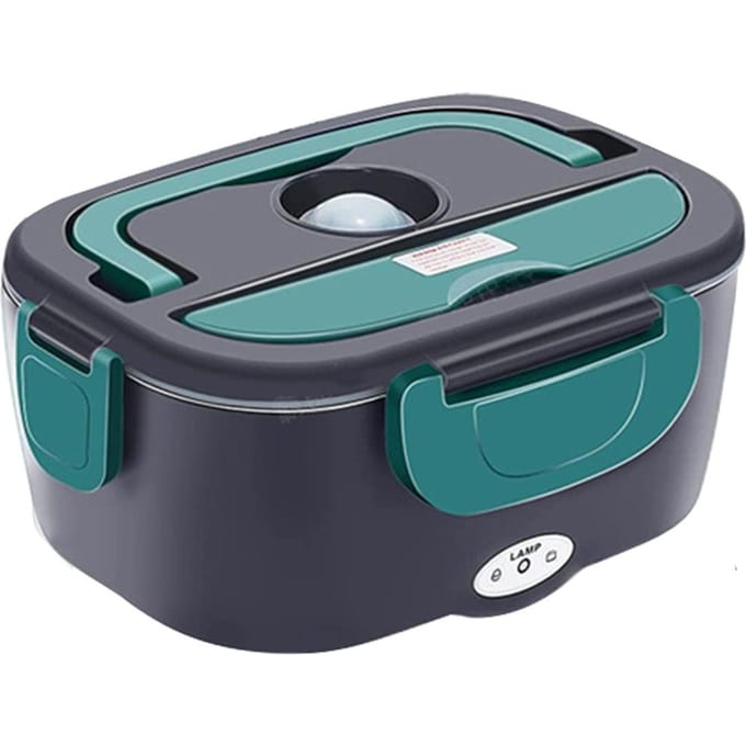 Verwarming Lunchbox 40W Draagbaar Roestvrij staal 110V+12V/24V Dubbele voedingsinterface Roestvrij staal gray
