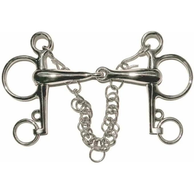 Pelham kortbenig paard met stoepketting en haken Tattini
