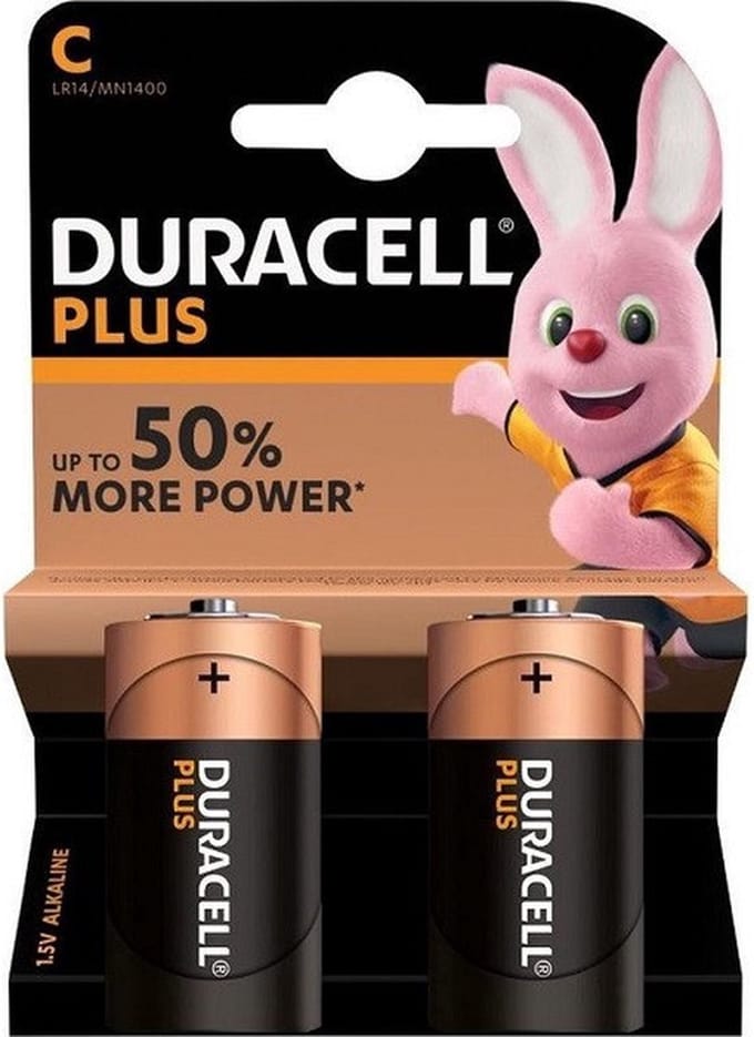 Batterij duracell c plus power 50% alkaline