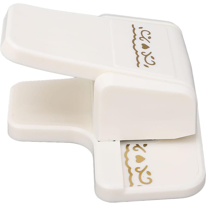 Randranden Knutselpons Plastic en Metaal Draagbare Papieren Bloem Embossing Pons voor Handwerk Type white