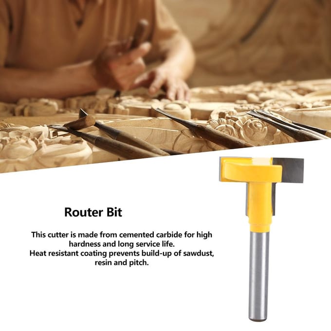 14 Schacht Gesoldeerd Hardmetaal T-gleuf Houtbewerking Freesbit Houtbewerking Snijder(Geel 27mm)