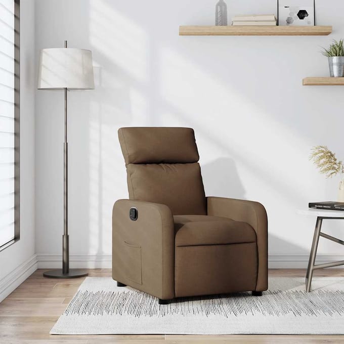 vidaXL - Fauteuil - verstelbaar - stof - bruin