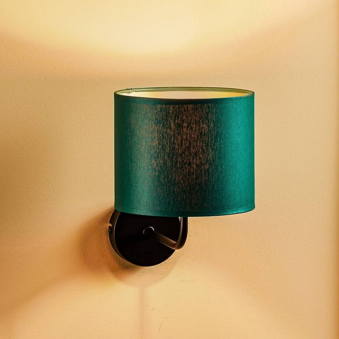 Luminex Wandlamp Soho, cilindrisch, groen/goud