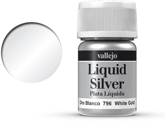 Vallejo Hobbyverf - 70796 Liquid Silver - White Gold Verf potje - 35 ml