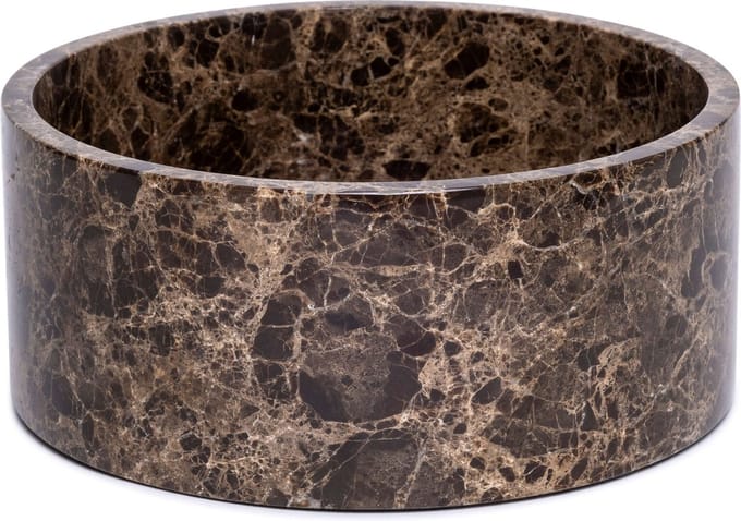 Mooisa Fruit Schaal Rond Bruin Marmer Dark Emperador Ø24 cm