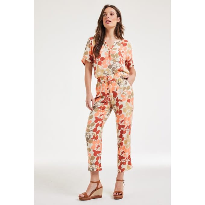 Pants Sol Sand Bright leaves print