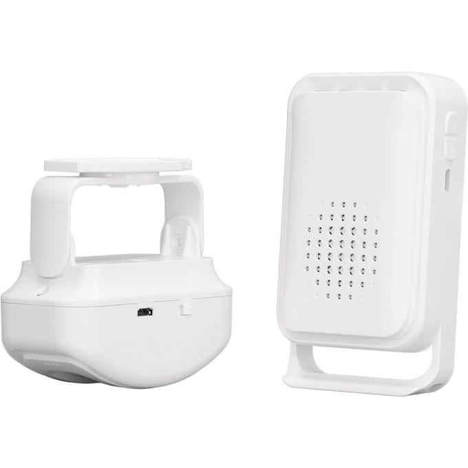 Draadloze Welkom Deurbel Bewegingssensor Deur Entree Bel Infrarood Detector Beveiligingsalarm 5V Micro USB white