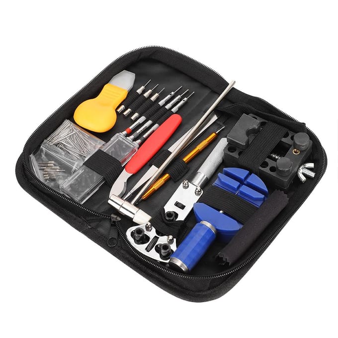 Watch Repair Kit Professional Watch Battery Replacement Watch Strap Adjustment Tool Kit gray