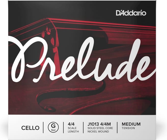 D'Addario J1013 4/4M Prelude cello enkele G-snaar, 4/4 scale, medium spanning
