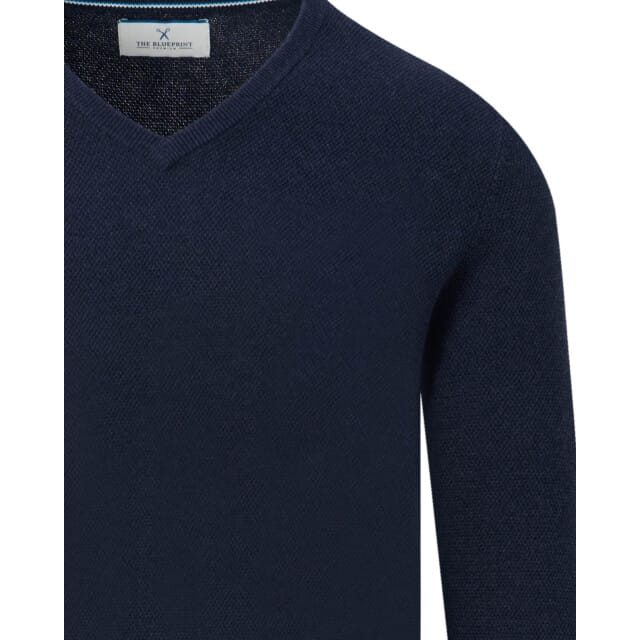 The BLUEPRINT Premium Trui V-hals Donkerblauw Heren